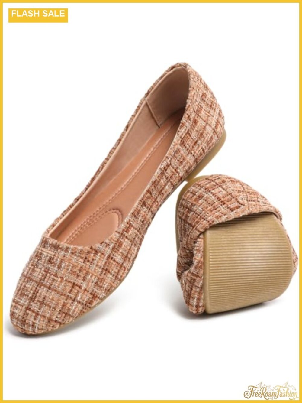 Women's Round Toe Ballet Flats Memory Foam Insole Dressy Comfortable Shoes